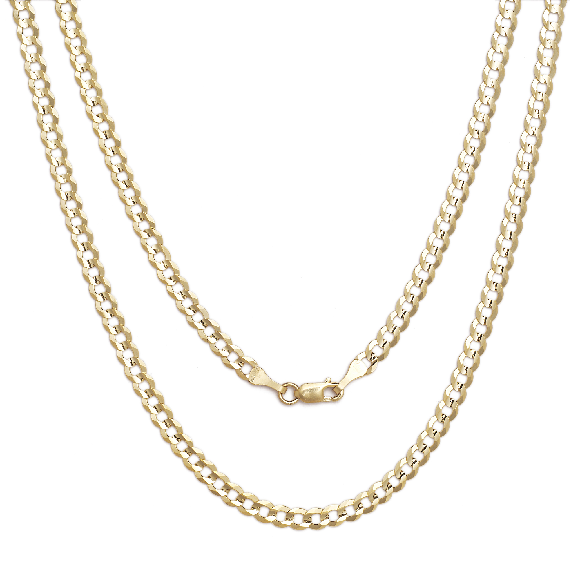 10k Fine Gold Curb Cuban Chain Necklace, 0.16 Inch (4mm) (All Sizes) eBay